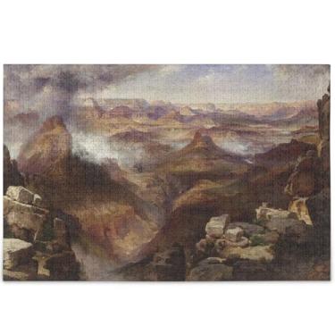 Imagem de Quebra-cabeça personalizado Thomas Moran American Grand Canyon Colorado River 500 peças para adultos decoração de arte animal cena de inverno jogo engraçado, 52 cm x 37,8 cm
