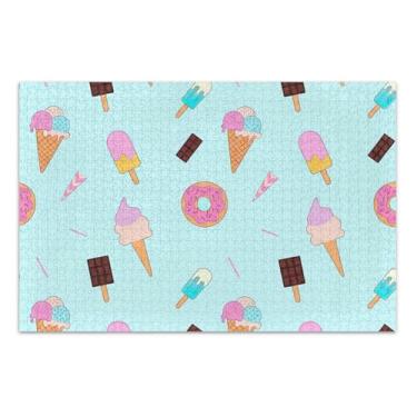 Imagem de Quebra-cabeça sorvete donut 1000 quebra-cabeças para adultos flor animal impressão personalizada arte divertida jogo de quebra-cabeça presentes, 75 x 40 centímetros