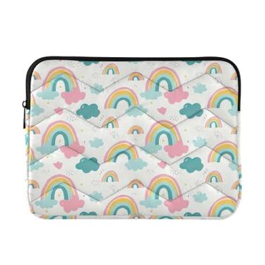 Imagem de Bolsa feminina Rainbow Cloud, capa protetora média à prova de choque para transporte, pastas para laptop de 13 a 13,3 polegadas