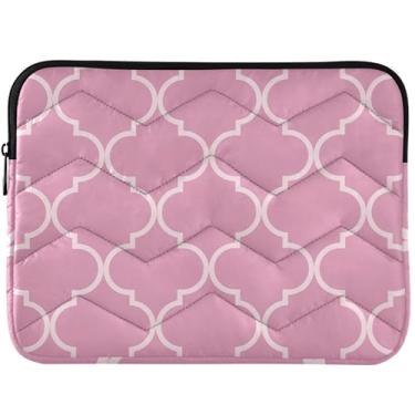 Imagem de Capa protetora para laptop rosa coral marroquina personalizada para MacBook Air 13 polegadas capa para laptop capa fofa para notebook universal 13-14 polegadas