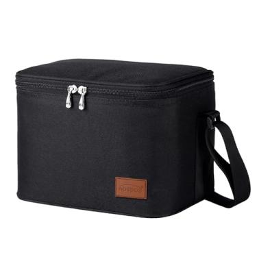 Imagem de Bolsa térmica para lancheira Aosbos Cooler reutilizável bolsa sacola masculina 7,5L, A Black, Medium, 1