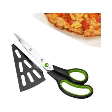 Imagem de Tesoura De Pizza Desmontável Em Aço Inoxidável 2 Em 1, Espátula De Coz