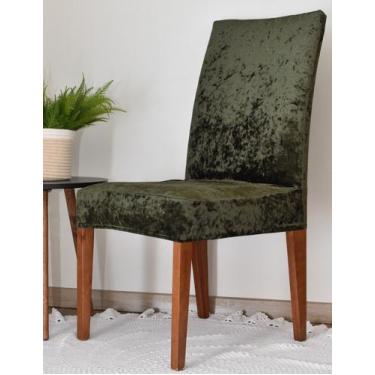 Imagem de Kit Com 4 Capas Para Cadeiras Em Veludo Alemão Molhado/ Cristal Premiu