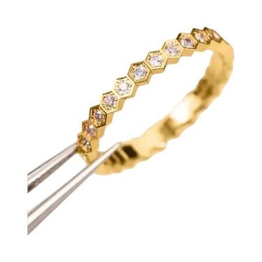 Imagem de Conjunto De Anéis Em Prata Esterlina 925 Em Forma De Favo De Mel Para 