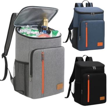Imagem de Mochila Térmica Grande Capacidade Cooler 18L Impermeável Com Zíper Duplo Quente e Frio(Aleatória)
