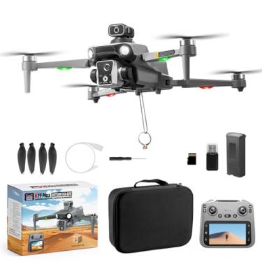 Imagem de Drone GPS Max com câmera dupla, controle de tela de 4,5 polegadas, função Airdrop, aeronave de fotografia aérea com estojo de transporte