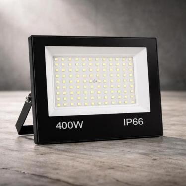 Imagem de Holofote Led 400W Refletor Ip66 Bivolt Branco Frio À Prova D Água - Go