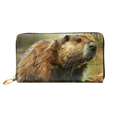 Imagem de XLLingL Carteiras de cartão de crédito impressas, bolsas longas de couro femininas, carteiras com zíper, carteira de viagem simples