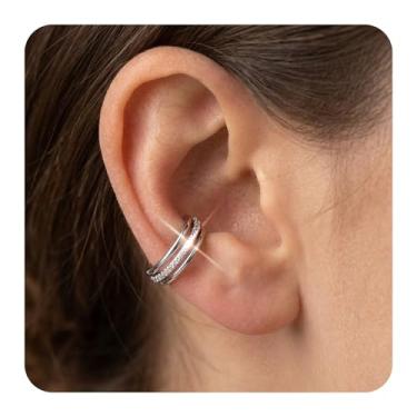 Imagem de Brincos femininos de cartilagem de aço inoxidável 16G 2 peças CZ Helix Conch Daith Tragus Jewelry Flower Screw Back Stud Earrings, 16g,8mm, Metal, Sem Pedra Preciosa