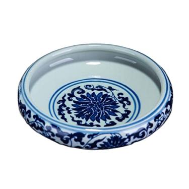 Imagem de Porta-cinzas Cinzeiro de porcelana, decoração azul e branca, cinzeiro, cigarro, charuto, sala estar doméstica, quarto(Médio)