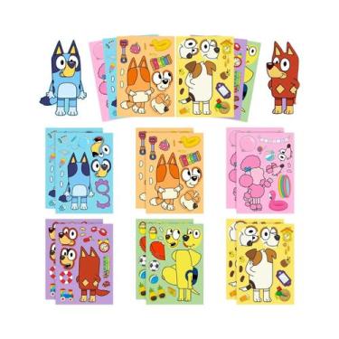 Imagem de Adesivos De Quebra-Cabeça Da Família Bluey, 6 a 12 Folhas DIY Para Tel