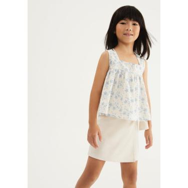 Imagem de Shorts Saia Infantil Menina Reto Com Linho-Feminino