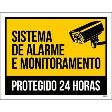Imagem de Kit 5 Placa Acm Sistema Alarme Monitoramento 18X23 - Sinalizo