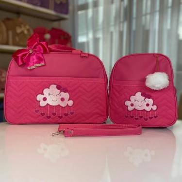 Imagem de Kit Bolsa Maternidade Mala para Bebê 2 peças Nuvem Mochila Passeio - F