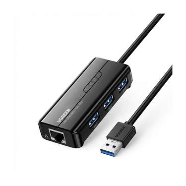 Imagem de Adaptador USB para RJ45 - Gigabit Ethernet - 3 x USB 3.0 - Ugreen 20265