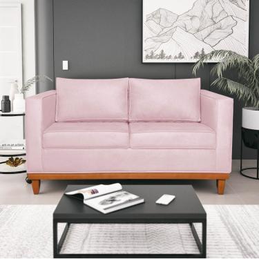 Imagem de Sofá 2 e 3 Lugares Europa 180cm Conforto e Elegância Suede Rosa Bebê