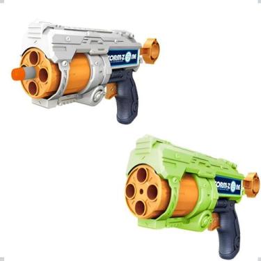 Imagem de Pistola lançadora de dardos infantil com alvos  kit 12 peças - WELLMIX