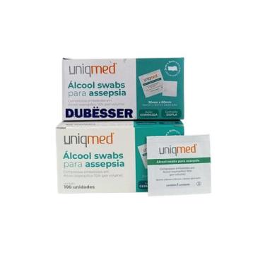 Imagem de Álcool swabs para assepsia (30x60mm) - 2 caixas - 100 un/cx - uniqmed