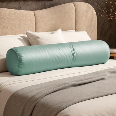 Imagem de Almofada Travesseiro Bastão Tubo Rolo Dot 140cm Macia Veludo Verde Acqua - Abmaza