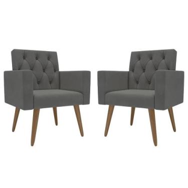 Imagem de Kit 2 Poltronas Decorativas Poltrona Sala Estar E Recepção - Móveis Ma