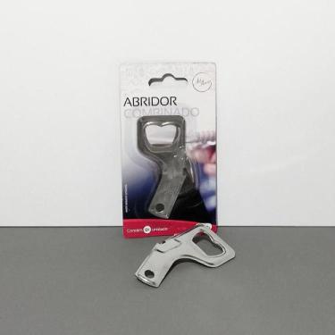 Imagem de Abridor Lata Garrafa Combinado Aço Inoxidável Resistente Tamanho 9cm A