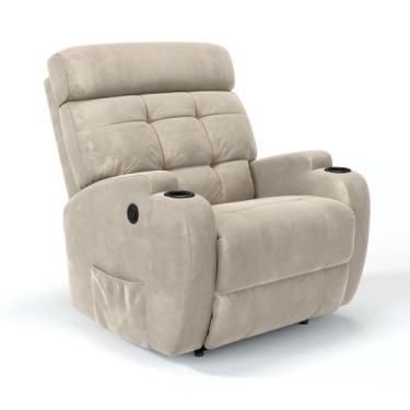 Imagem de Poltrona do Papai Reclinável Elétrica Em Suede - Modelo Florença Damie