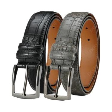 Imagem de Cinto De Couro Luxuoso Preto Para Homens, Alta Qualidade, Fivela Autom