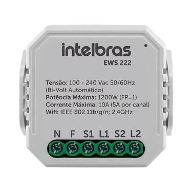 Imagem de Interruptor Inteligente Wi-Fi EWS 222 com Controle Remoto de Iluminação e Automação Int...