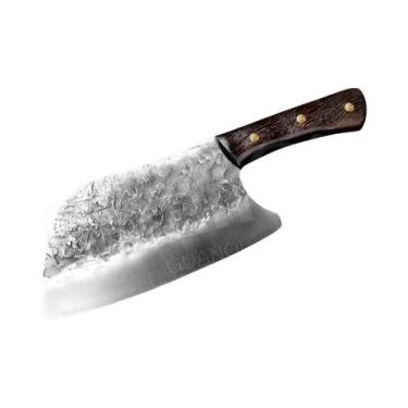 Imagem de Faca De Chef Forjada Artesanalmente Em Aço De Alto Carbono, Cutelo Tra