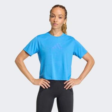 Imagem de Camiseta Adidas Essentials Feminina, Azul escuro, P