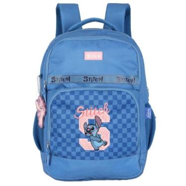 Imagem de Mochila de Costas Escolar Juvenil Stitch - Luxcel, Azul