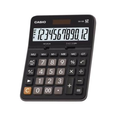Imagem de Calculadora de Mesa Casio DX-12B 12 Dígitos Visor Amplo LCD Alimentação Solar e Bateria Preto