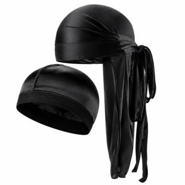 Imagem de Kit Durag Waves Original + Waves Caps - Barbershopp62, Preto