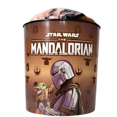 Imagem de Kit Balde de Pipoca e Manta Star Wars Baby Yoda Mandalorian 5L Plástico e Poliéster para Cinema Marrom Zonacriativa