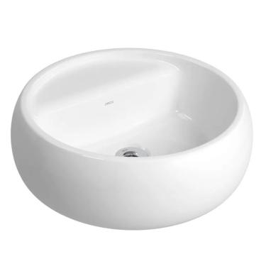 Imagem de Cuba de Apoio L.12040.M.BD.17 Redondo Sobrepor Porcelana com Deck Branco Deca 40CM