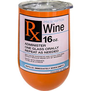 Imagem de Spoontiques Copo de vinho inoxidável com prescrição, 473 ml, laranja