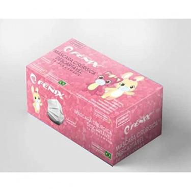 Imagem de Máscara Infantil Descartável Tripla Camada 50 Unidades - Rosa