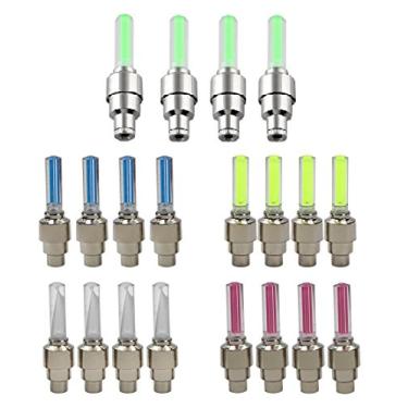 Imagem de BlueSunshine 20 peças de luz de LED para tampa de válvula de roda de pneu flash para carro bicicleta bicicleta motocicleta pneu de luz (4 vermelho, 4 amarelo, 4 azul, 4 verde, 4 colorido)