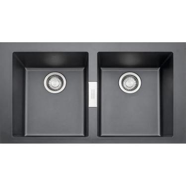 Imagem de Cuba Dupla de Sobrepor 86x51x20cm Sirius 620 Tectonite® Carbono Franke