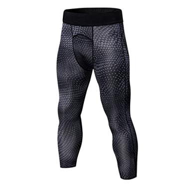 Imagem de UNeedVog Leggings atléticas masculinas de compressão calças de base calças de ioga jogging Leggin, Cinza, Medium
