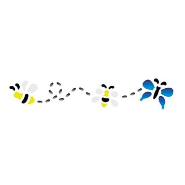 Imagem de Stencil de Acetato para Pintura OPA 06 x 30 cm - 815 Abelhas e Borboletas