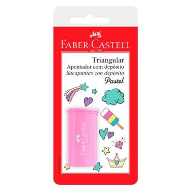 Imagem de Apontador Com Depósito Triangular Rosa - Faber-Castell