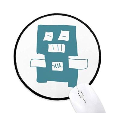 Imagem de Mouse pad azul universo e alienígena tapete redondo de escritório para computador