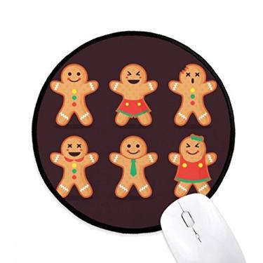 Imagem de DIYthinker Biscoito de gengibre masculino mas mouse pad desktop escritório tapete redondo para computador