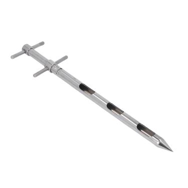 Imagem de Ferramenta de amostragem, cabo de rotação de aço inoxidável 304, design pontudo para grãos em pó