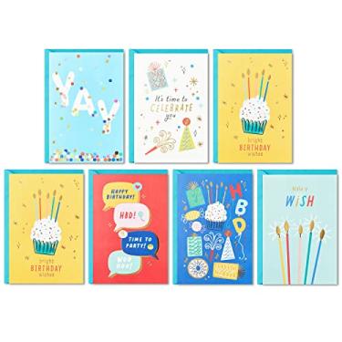 Imagem de Hallmark Cartões de aniversário sortidos, 36 cartões com envelopes (desejos brilhantes de aniversário)