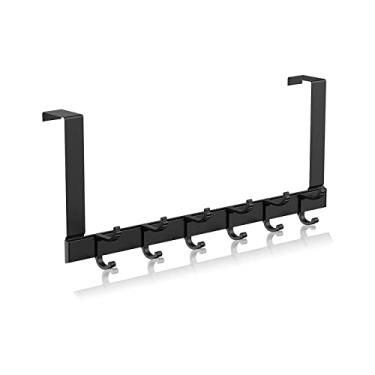 Imagem de CQSJX Ganchos para pendurar sobre a porta com 6 ganchos duplos para pendurar, cabide resistente sobre a porta, cabide para quarto, jaquetas, bolsas, bolsas e toalhas