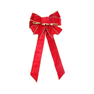 Imagem de Ioensy Pingente Decorativo de Laço de Porta de Natal para para Quintal de Jardim Interno, Vermelho