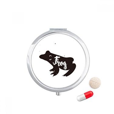 Imagem de Porta-comprimidos de animais em preto e branco da Frog, caixa de armazenamento de remédios