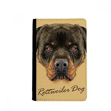 Imagem de Black Feroz Rottweiler Porta-passaporte para cães animais de estimação Notecase Burse capa carteira porta-cartões